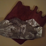 Mountains -polished steel on oak
